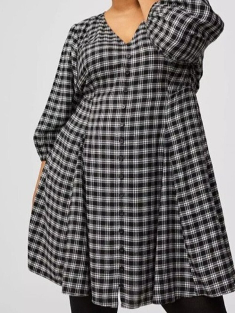Torrid Plus Size Button Front Skater Mini Dress